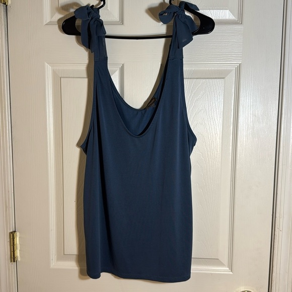 Crosby Blue sheer tie shoulder tank top modal bland oversized size XL - Picture 1 of 7